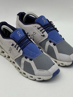 On Cloud 5 Push White Lavender Chambray Mesh Running Shoes Women's Size 9.5 FLAW